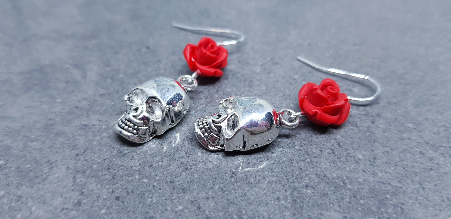 Skull Rose Earrings