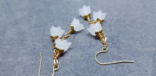 White Flower Earrings