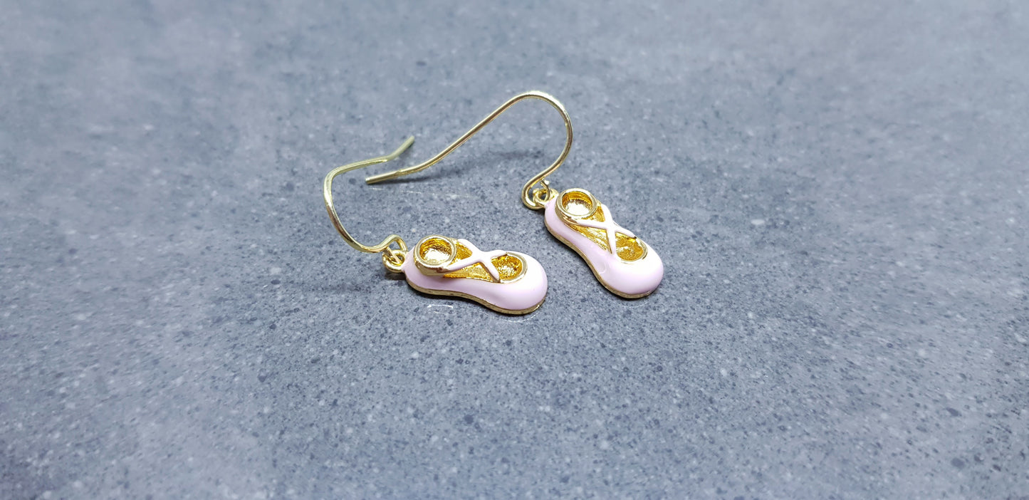 Pink Ballet Shoe Earrings