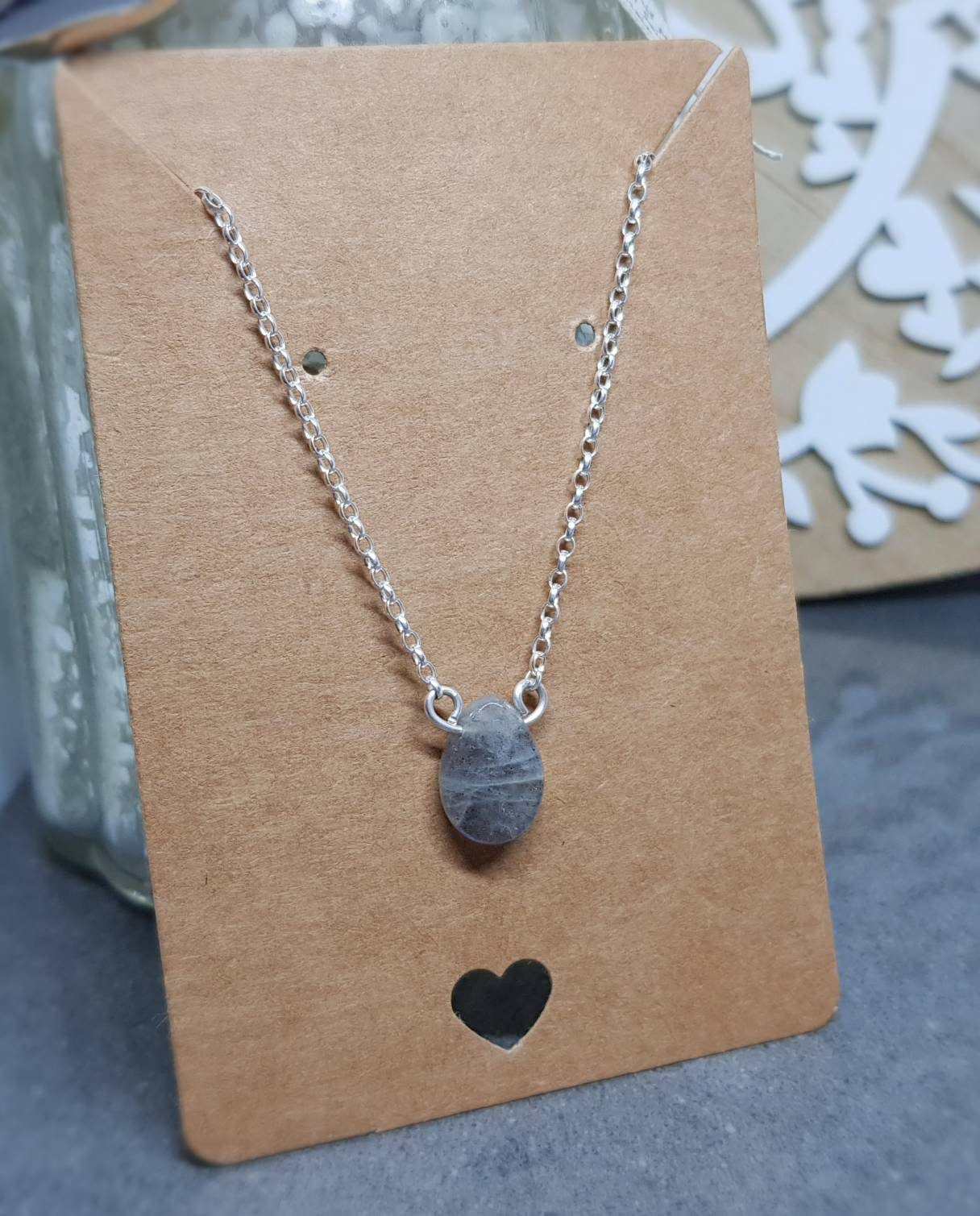 Handmade Labradorite Gemstone Necklace, Labradorite Jewellery, Gemstone Jewellery, Silver Plated, 925 Sterling Necklace