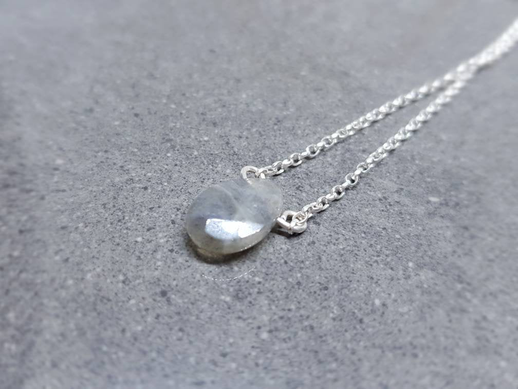 Handmade Labradorite Gemstone Necklace, Labradorite Jewellery, Gemstone Jewellery, Silver Plated, 925 Sterling Necklace