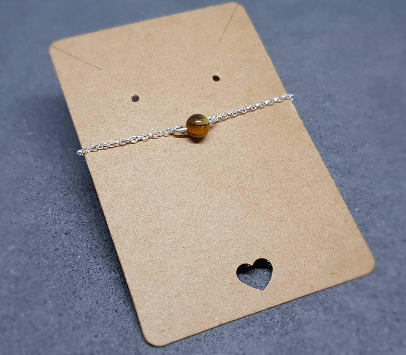 Handmade Tigers Eye Gemstone Choker with a choice of chain material