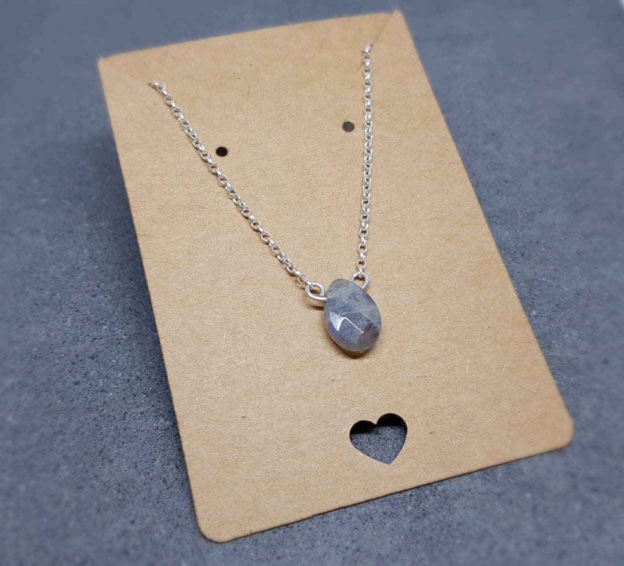 Handmade Labradorite Gemstone Necklace, Labradorite Jewellery, Gemstone Jewellery, Silver Plated, 925 Sterling Necklace