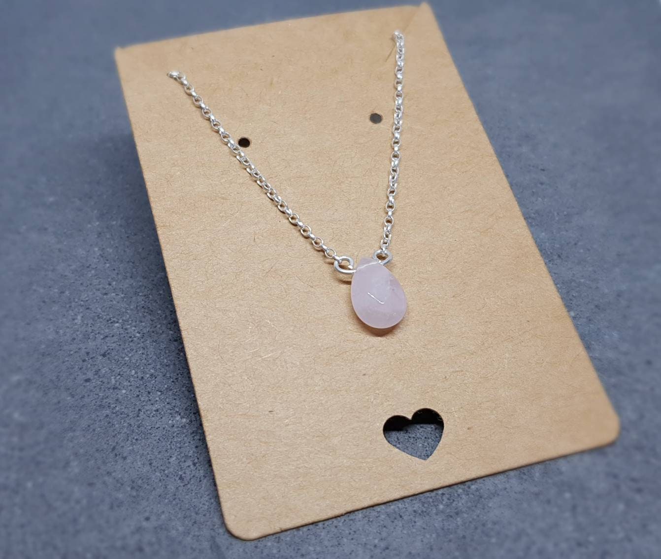 Pink Gemstone Necklace/Choker, Rose Quartz Jewelry, Pink Quartz Love Stone, Silver Plated, 925 Sterling Silver, Rose Quartz Necklace