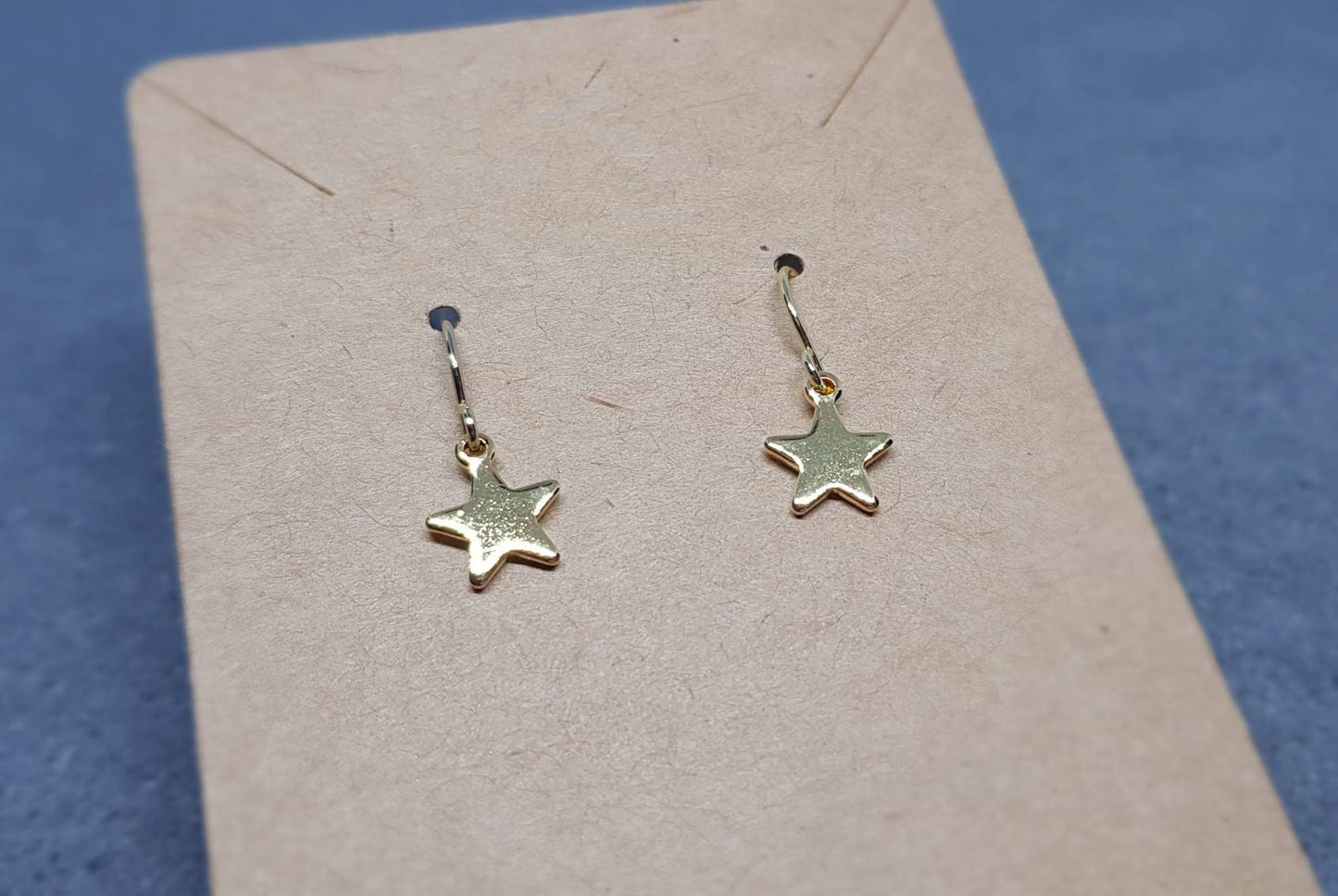 Star Earrings, Hypoallergenic Ear Wires, Gold Stainless Steel Earrings