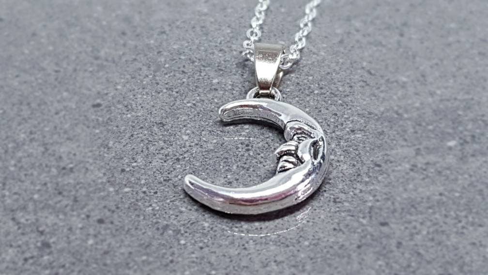 Moon Choker, Sterling Silver, Minamalistic Choker, Celestial Choker, Moon Necklace, Choice of Lengths, Silver Plated