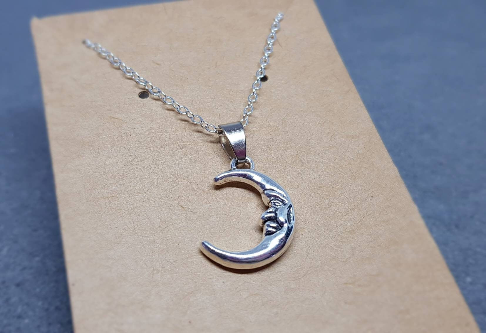 Moon Choker, Sterling Silver, Minamalistic Choker, Celestial Choker, Moon Necklace, Choice of Lengths, Silver Plated