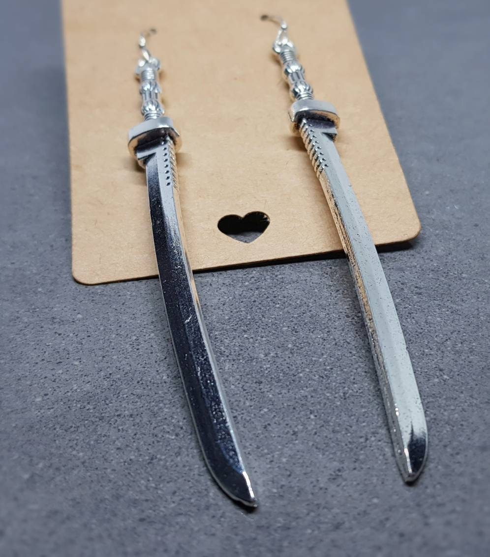 Dagger Earrings, Hypoallergenic Earrings, Sword Earrings, Katana Sword Earrings, Samurai Sword Earrings, Gothic Jewellery