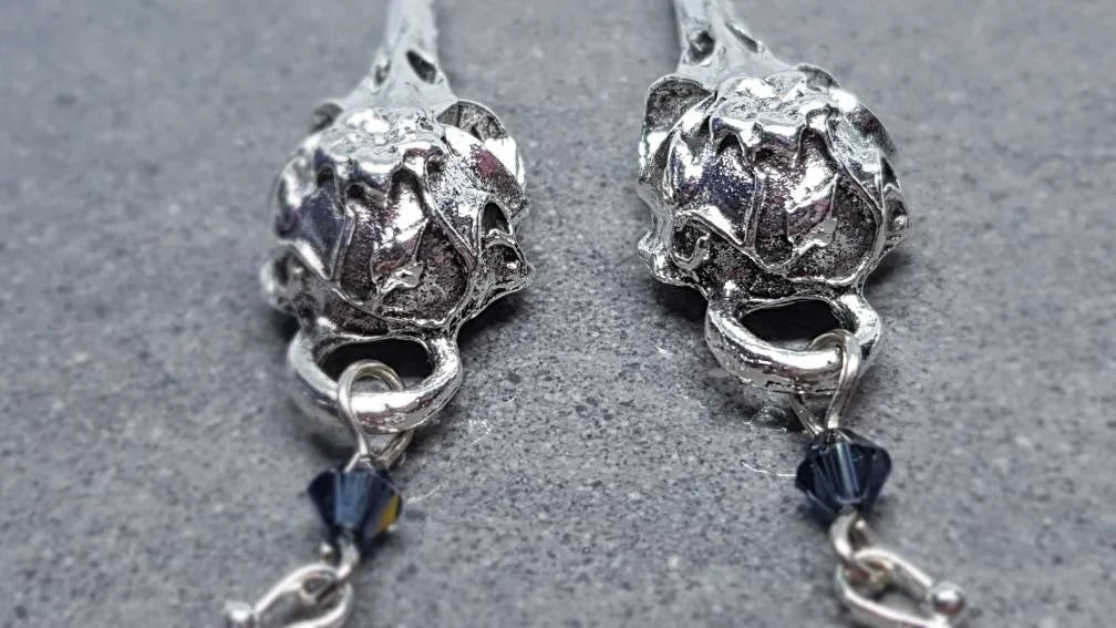 PRIMERO Crystals® Raven Skull Earrings