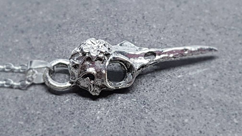 Bird Skull Necklace, Raven Skull Necklace, Raven Skull Choker, Skull Necklace, Gothic Jewellery