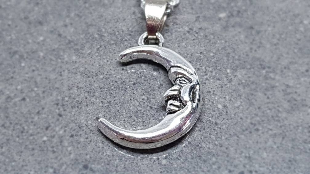 Moon Choker, Sterling Silver, Minamalistic Choker, Celestial Choker, Moon Necklace, Choice of Lengths, Silver Plated