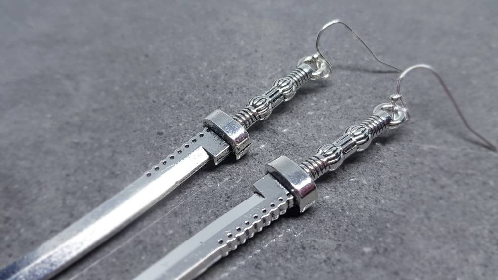 Dagger Earrings, Hypoallergenic Earrings, Sword Earrings, Katana Sword Earrings, Samurai Sword Earrings, Gothic Jewellery