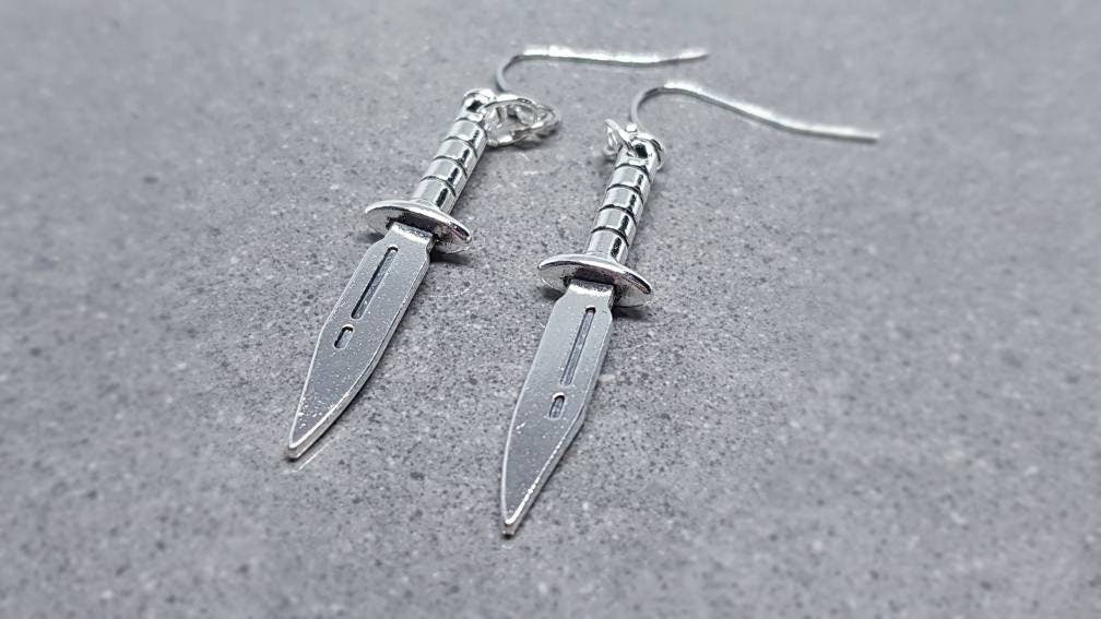 Dagger Earrings, Hypoallergenic Ear Wires, Sword Earrings, Gothic Jewellery