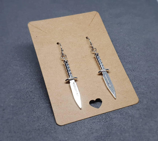 Dagger Earrings, Hypoallergenic Ear Wires, Sword Earrings, Gothic Jewellery