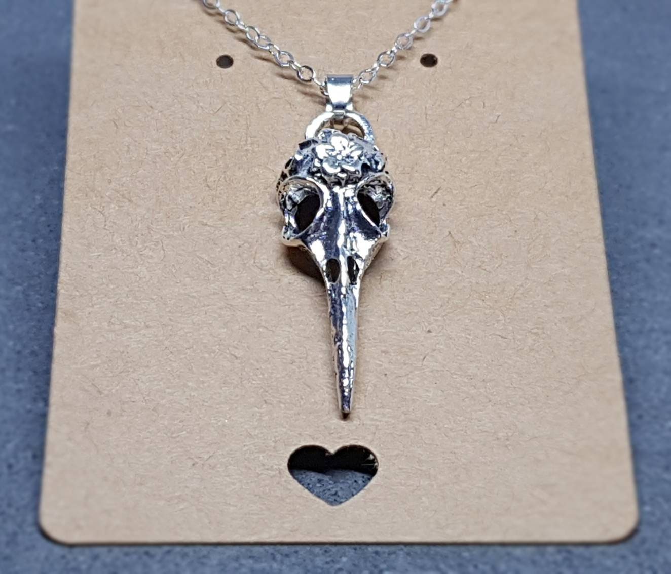 Bird Skull Necklace, Raven Skull Necklace, Raven Skull Choker, Skull Necklace, Gothic Jewellery