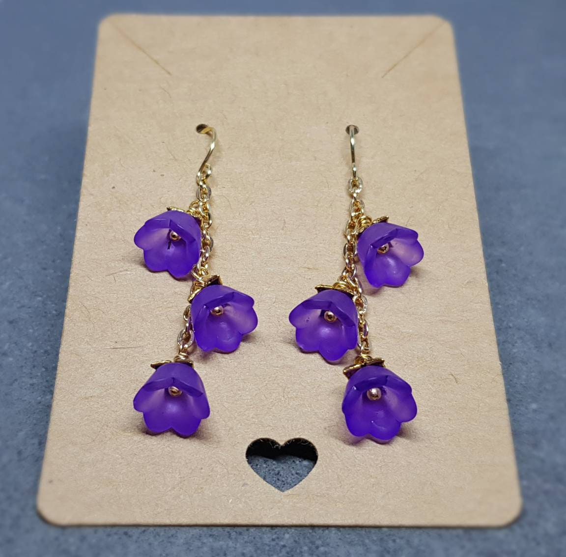 Flower Earrings, Hypoallergenic Ear Wires, Purple Earrings, Light Purple Earrings, Boho Jewelry, Simple Vintage Earrings