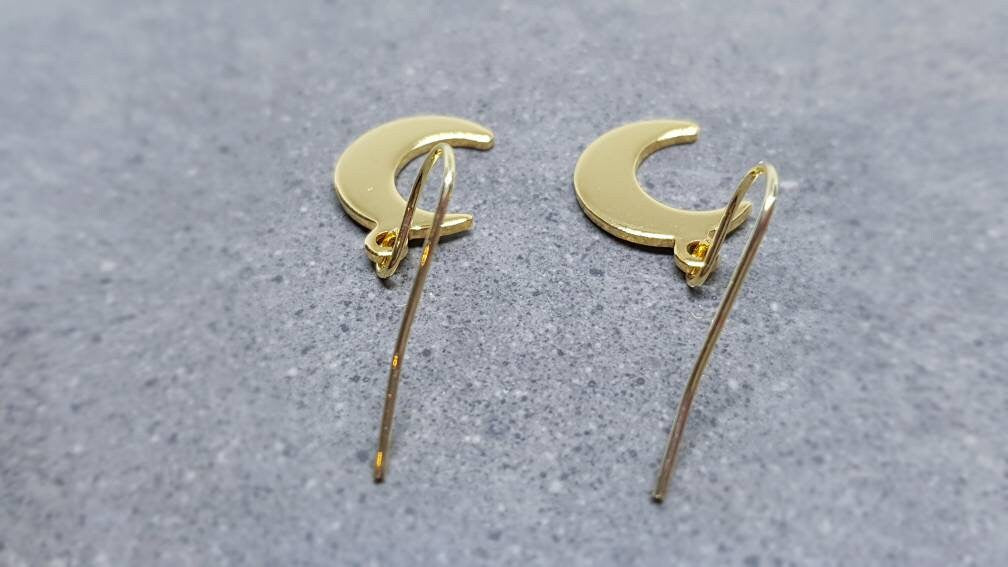 Crescent Moon Earrings, Hypoallergenic Earrings, Gold Stainless Steel Earrings, Moon Earrings