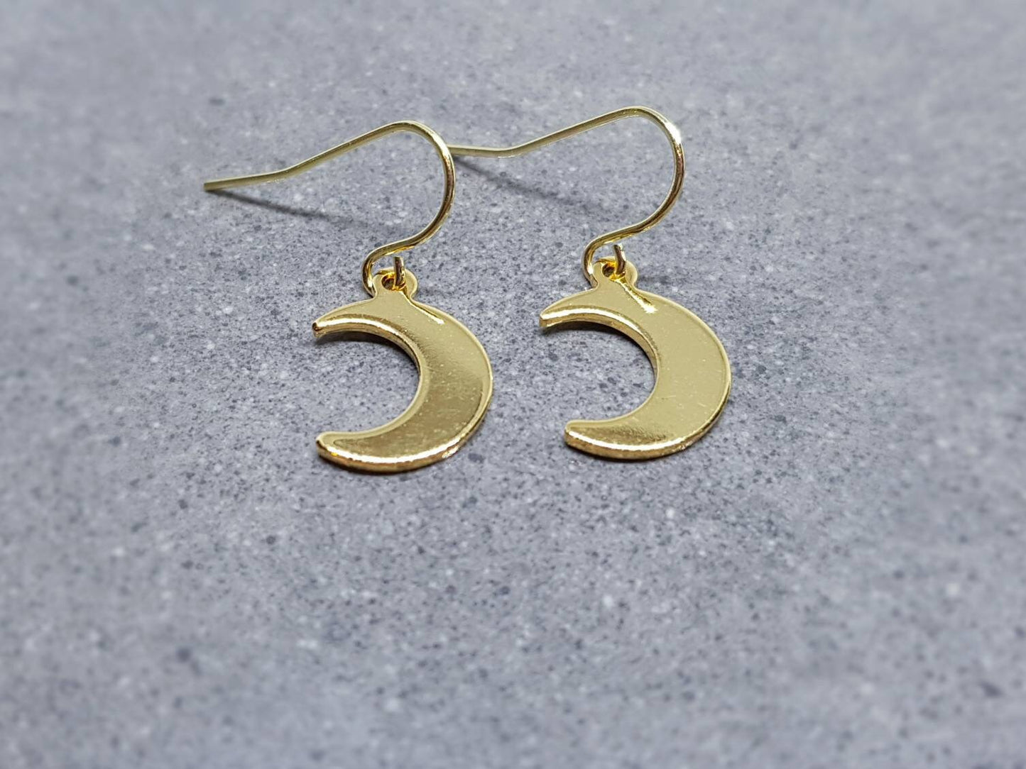 Crescent Moon Earrings, Hypoallergenic Earrings, Gold Stainless Steel Earrings, Moon Earrings