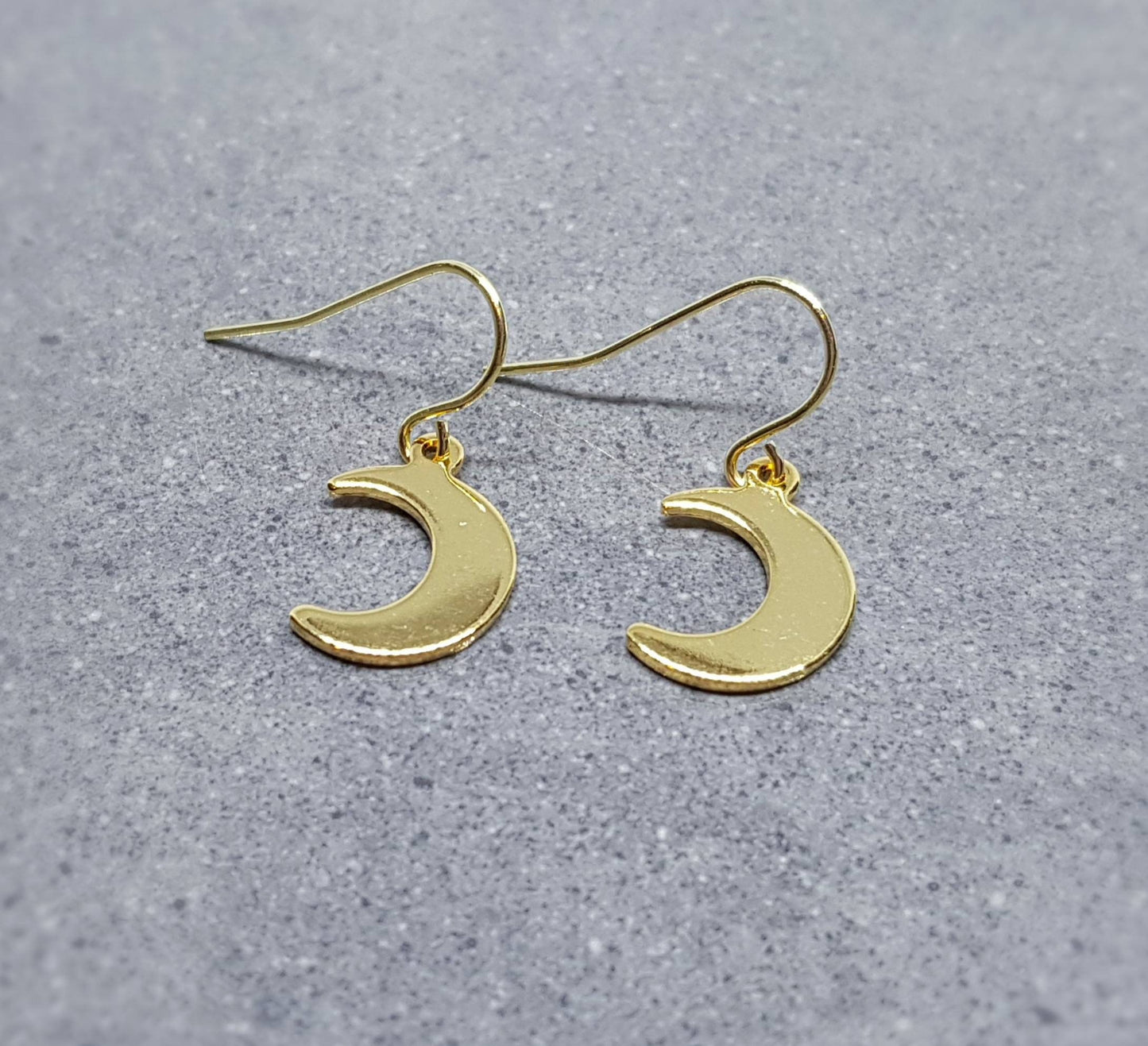 Crescent Moon Earrings, Hypoallergenic Earrings, Gold Stainless Steel Earrings, Moon Earrings