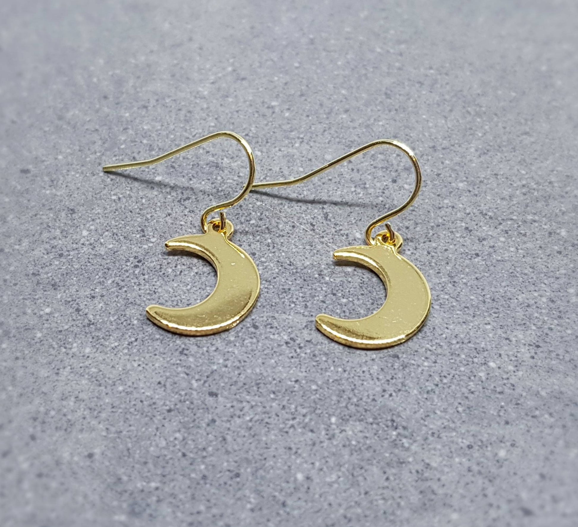 Crescent Moon Earrings, Hypoallergenic Earrings, Gold Stainless Steel Earrings, Moon Earrings