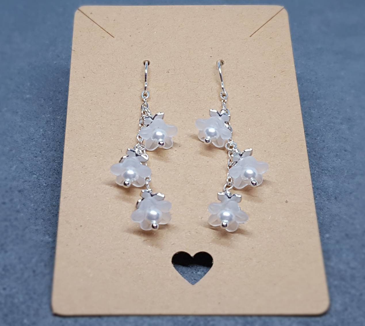 Flower Earrings, Hypoallergenic Ear Wires, Snowdrop Earrings, Spring Flower Earrings, White Earrings, White PRIMERO Crystals® Pearl Earrings