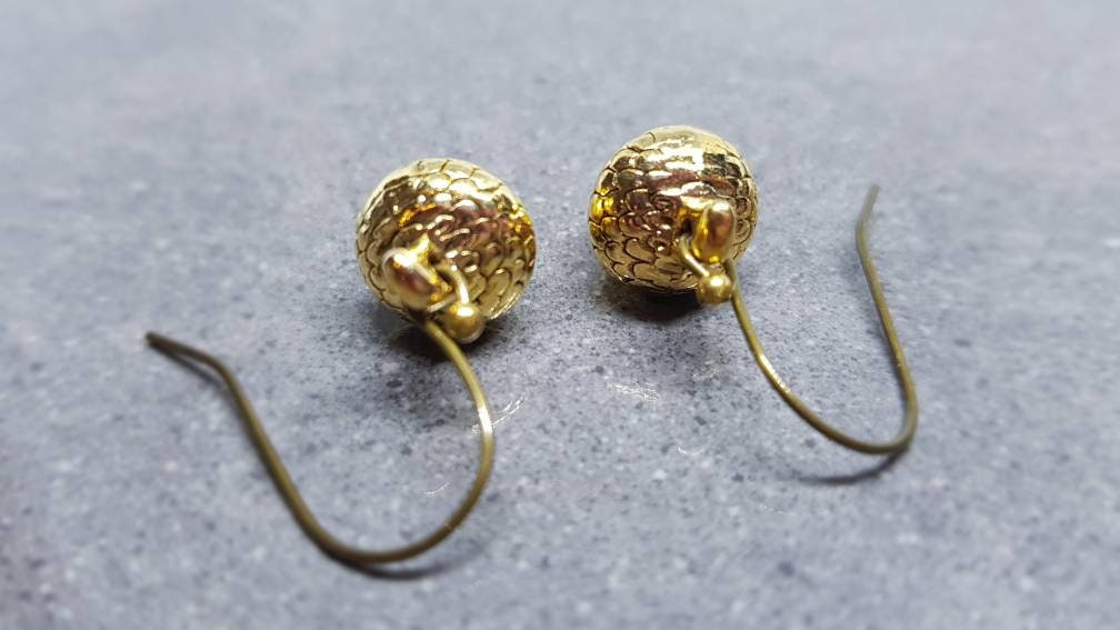 Large Acorn Earrings, Hypoallergenic Ear Wires, Fall Earrings, Gold Acorn Earrings, Autumn Earrings