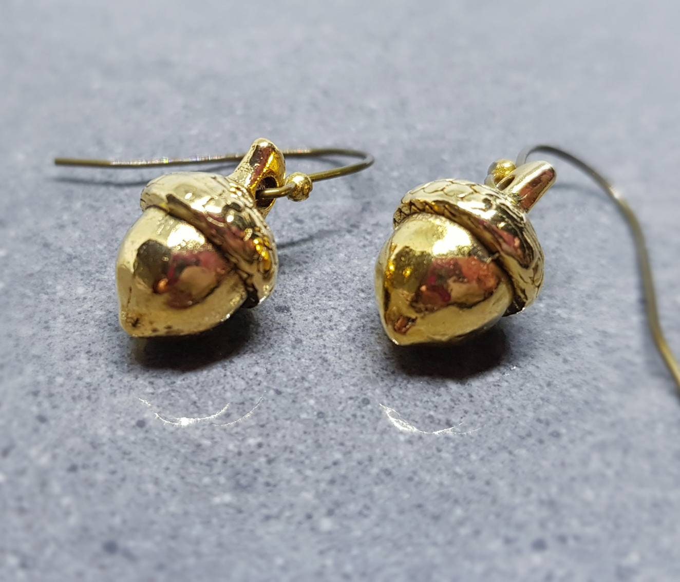 Large Acorn Earrings, Hypoallergenic Ear Wires, Fall Earrings, Gold Acorn Earrings, Autumn Earrings
