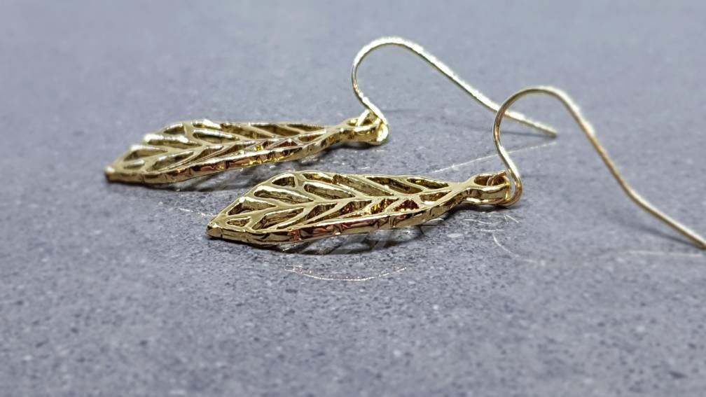 Leaf Earrings, Hypoallergenic Ear Wires, Gold Leaf Earrings, Tree Earrings, Leaf Earrings, Gold Leaf Jewelry, Gift for her