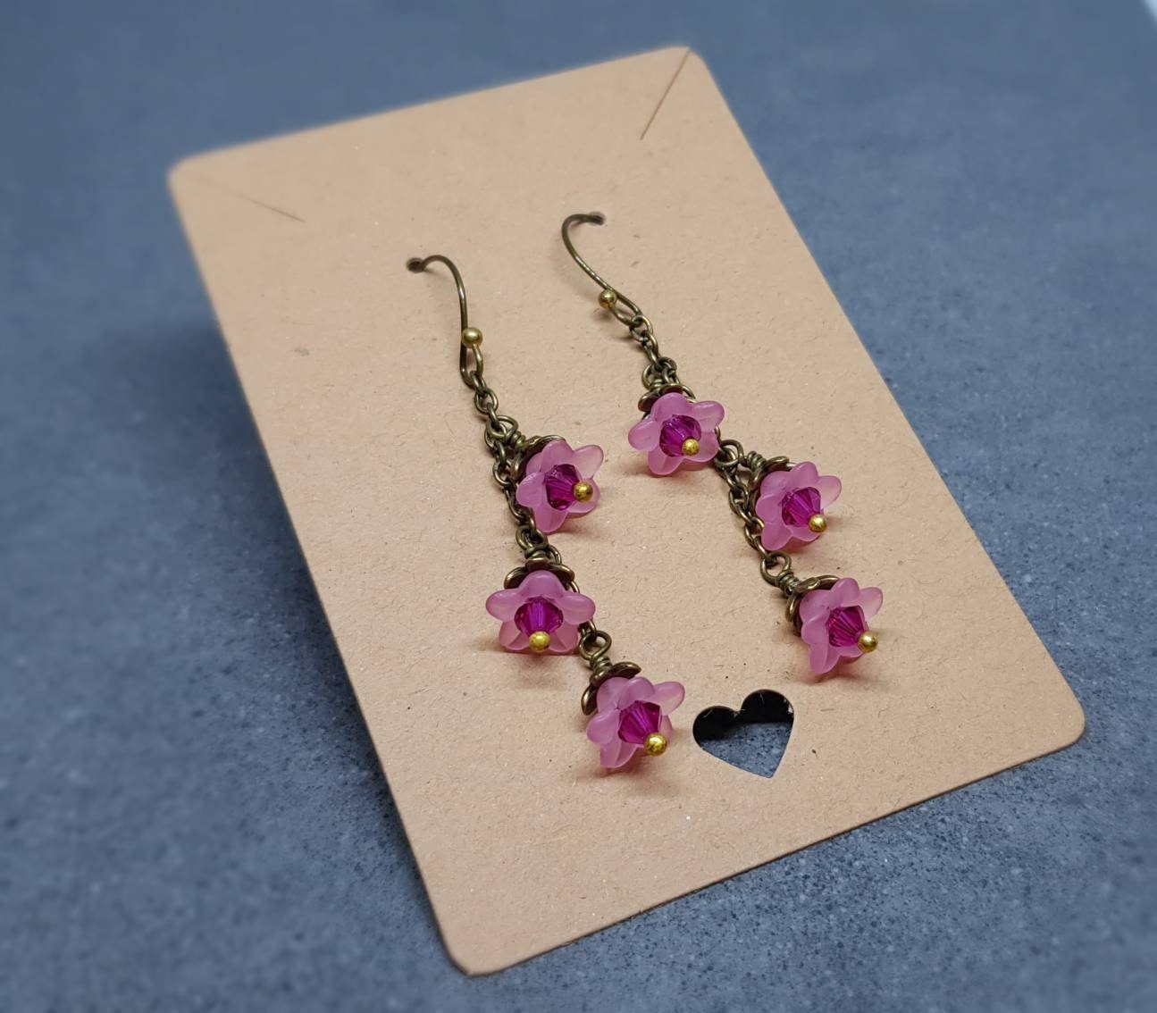 Flower Earrings, Hypoallergenic Ear Wires, Cherry Blossom Earrings, Spring Flower Earrings, Easter Earrings, PRIMERO Crystals®, Mother's Day