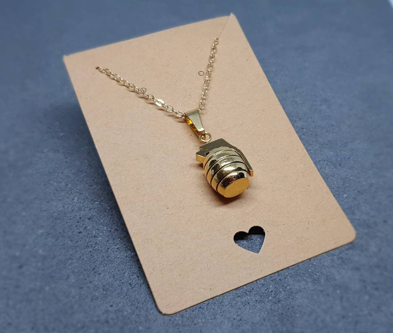Grenade Choker, Grenade Necklace, Gold Grenade, Stainless Steel Grenade, Gothic Jewellery