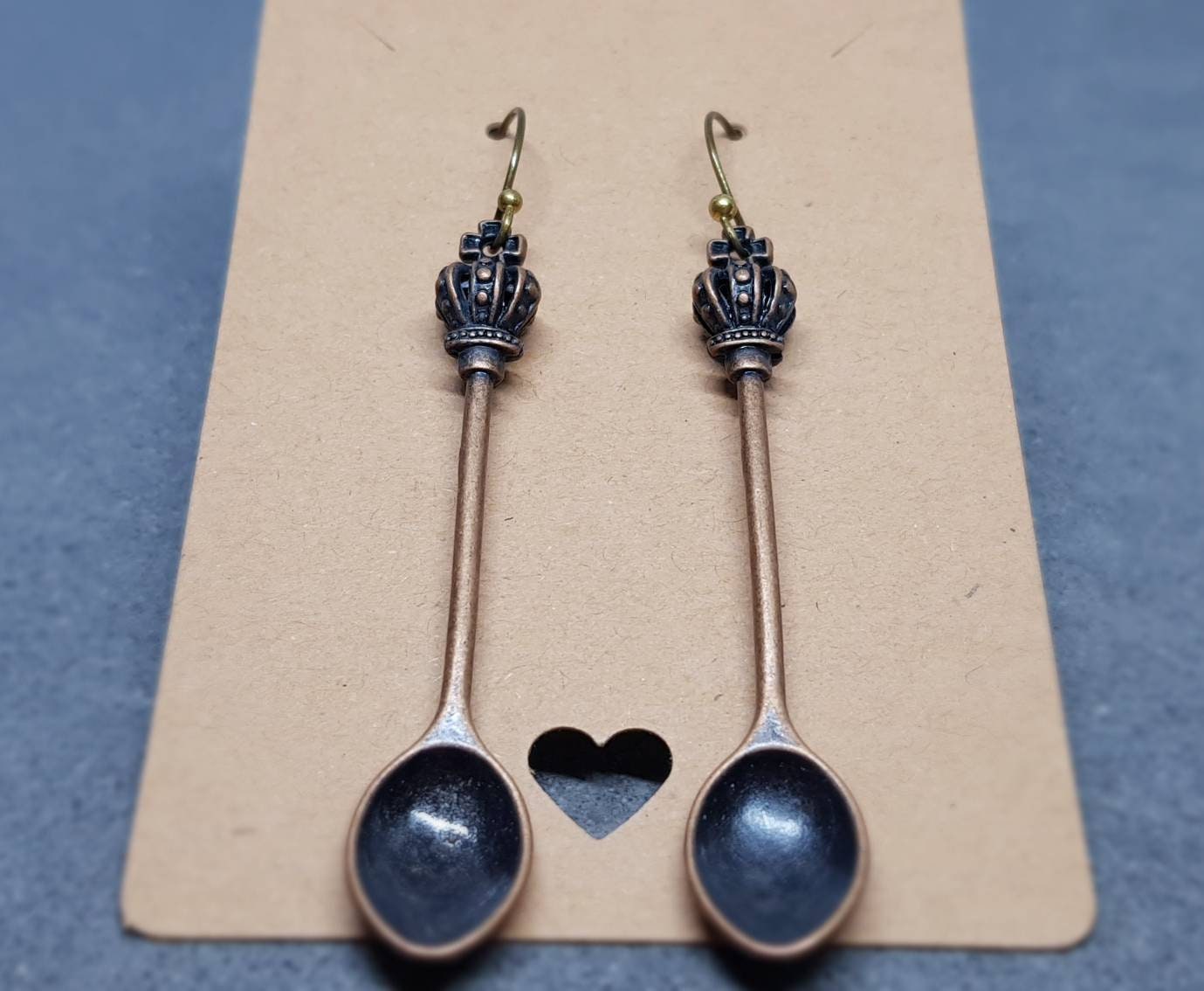 Royal Spoon Earrings, Hypoallergenic Ear Wires, Teaspoon Earrings, Novelty Spoon Gifts, Spoon Jewellery
