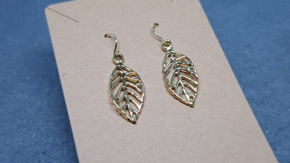 Leaf Earrings, Hypoallergenic Ear Wires, Gold Leaf Earrings, Tree Earrings, Leaf Earrings, Gold Leaf Jewelry, Gift for her