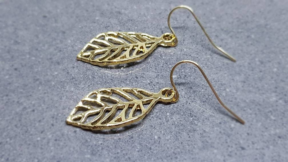 Leaf Earrings, Hypoallergenic Ear Wires, Gold Leaf Earrings, Tree Earrings, Leaf Earrings, Gold Leaf Jewelry, Gift for her