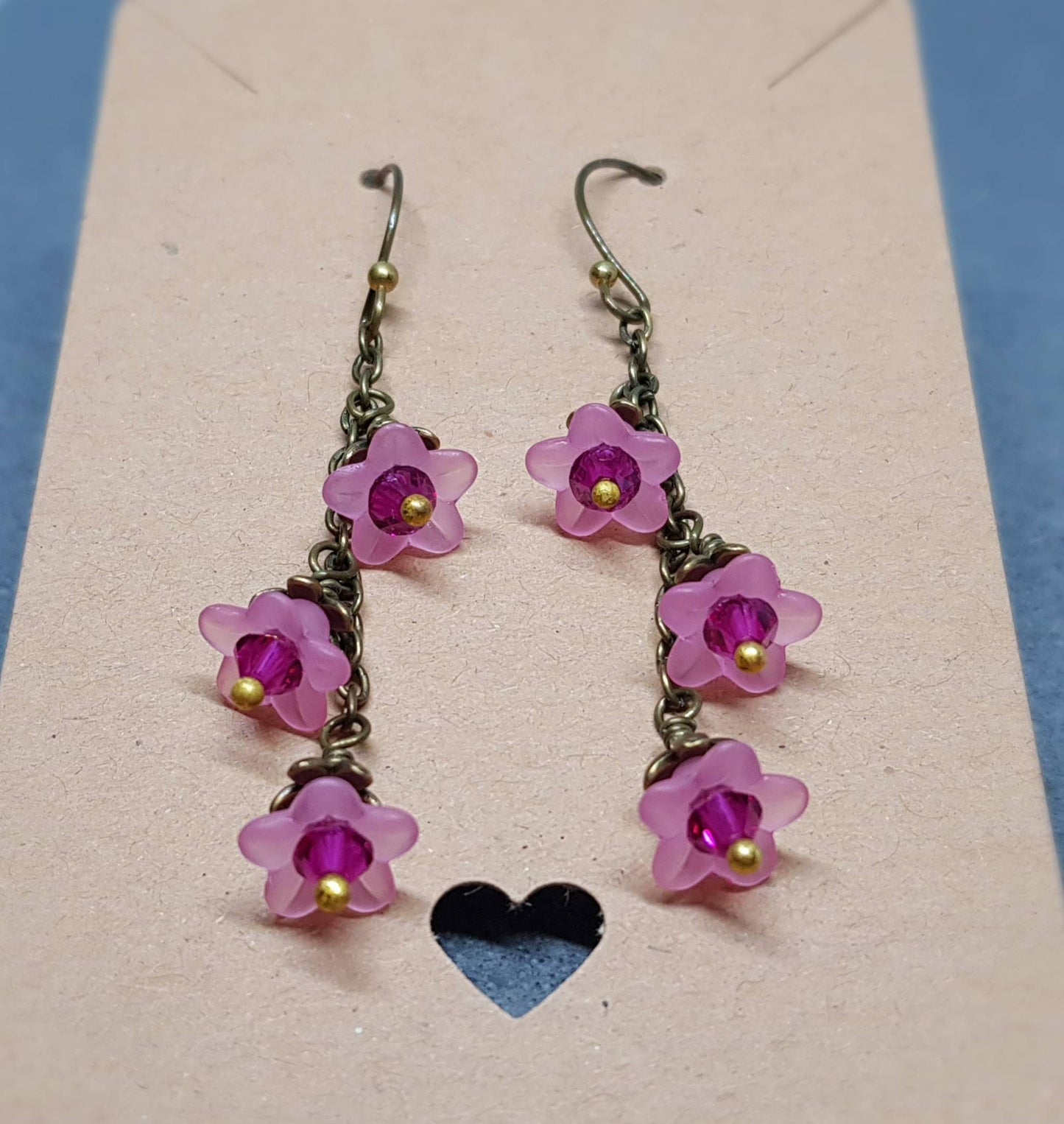 Flower Earrings, Hypoallergenic Ear Wires, Cherry Blossom Earrings, Spring Flower Earrings, Easter Earrings, PRIMERO Crystals®, Mother's Day