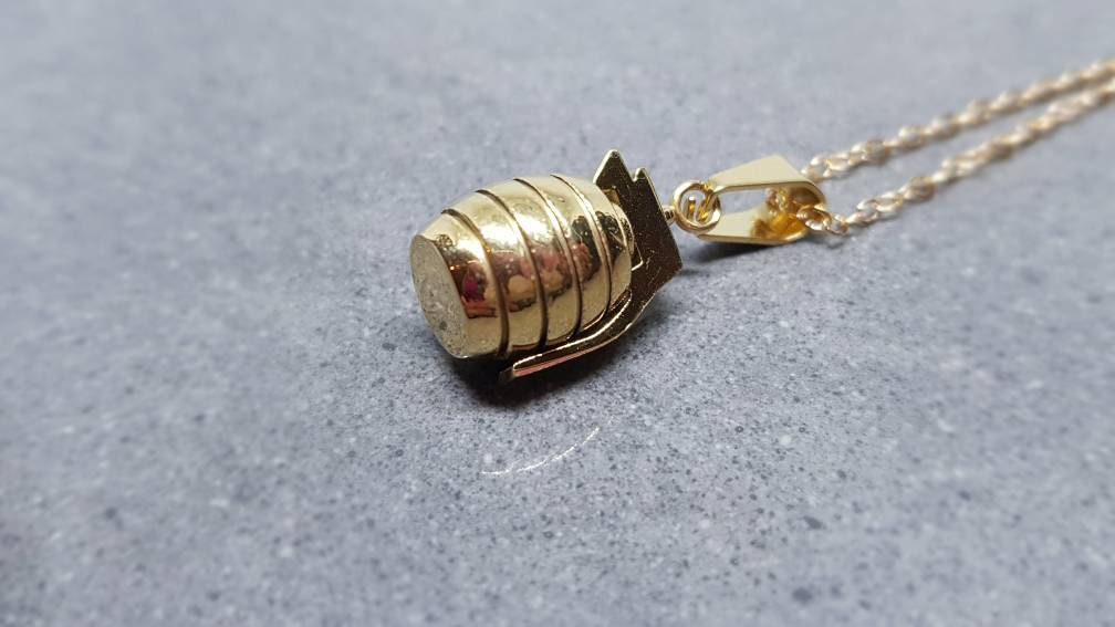 Grenade Choker, Grenade Necklace, Gold Grenade, Stainless Steel Grenade, Gothic Jewellery