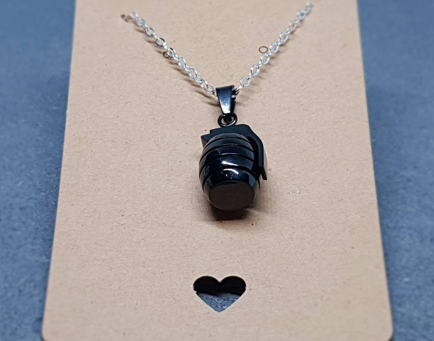 Grenade Choker, Grenade Necklace, Black Grenade, Stainless Steel Grenade, Gothic Jewellery