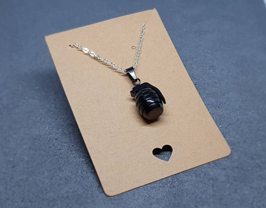Grenade Choker, Grenade Necklace, Black Grenade, Stainless Steel Grenade, Gothic Jewellery