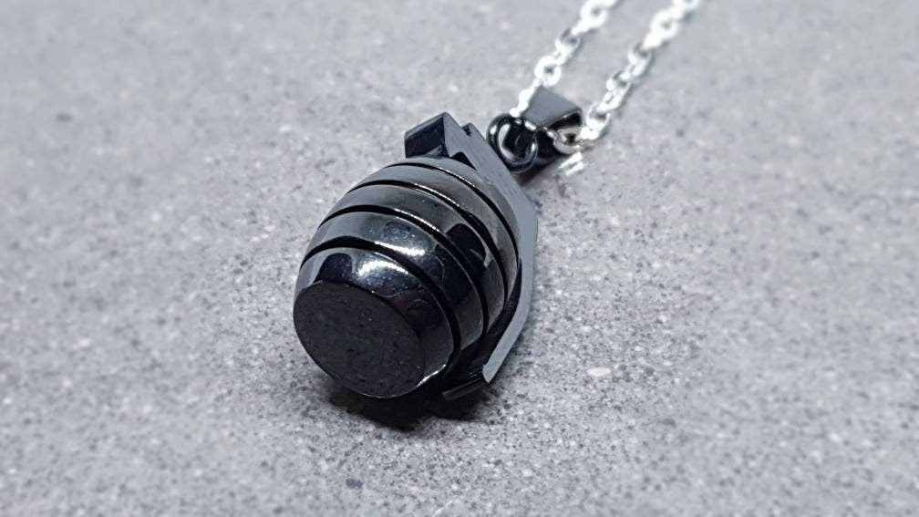 Grenade Choker, Grenade Necklace, Black Grenade, Stainless Steel Grenade, Gothic Jewellery