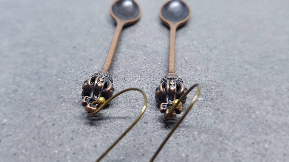 Royal Spoon Earrings, Hypoallergenic Ear Wires, Teaspoon Earrings, Novelty Spoon Gifts, Spoon Jewellery