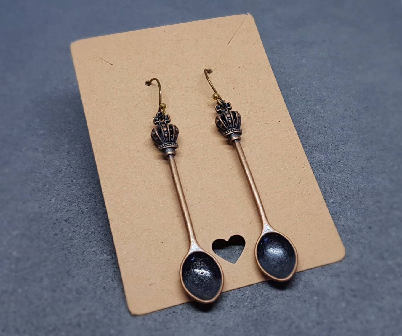 Royal Spoon Earrings, Hypoallergenic Ear Wires, Teaspoon Earrings, Novelty Spoon Gifts, Spoon Jewellery
