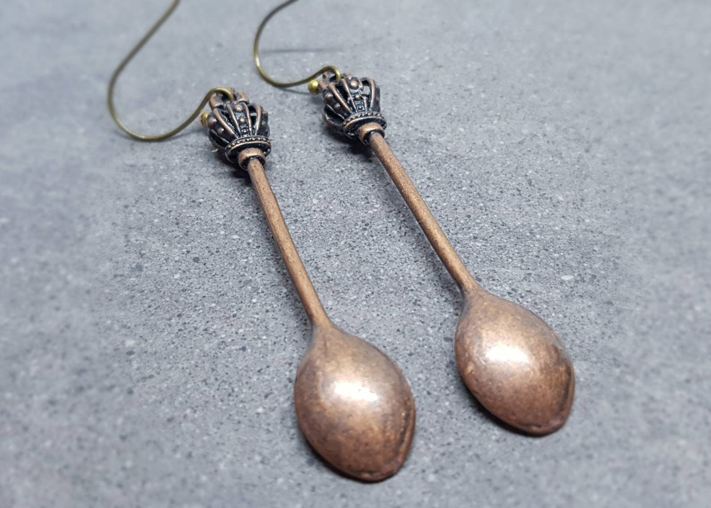 Royal Spoon Earrings, Hypoallergenic Ear Wires, Teaspoon Earrings, Novelty Spoon Gifts, Spoon Jewellery