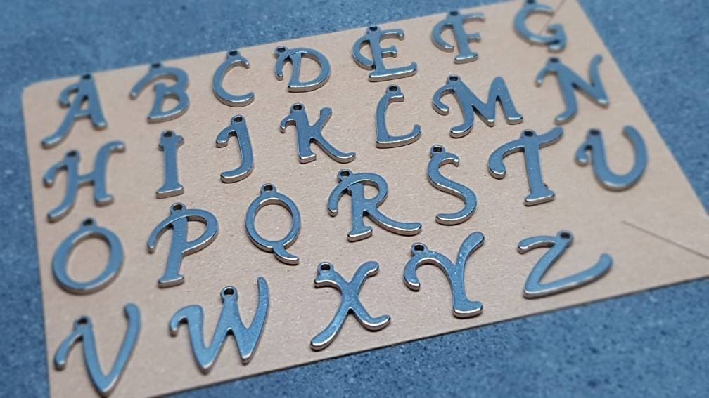 Letter Charms, Alphabet Charms, Personalise Your Own Jewellery, Jewellery Add On For Your Own Use, Use for Crafts, Wedding Favour, Gifts