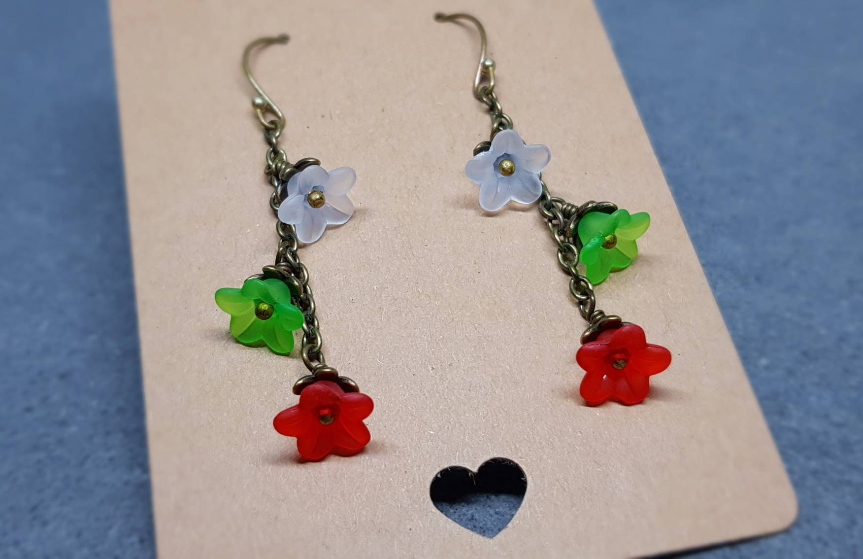 Flower Earrings, Hypoallergenic Ear Wires, Festive Earrings, Boho Jewelry, Simple Vintage Earrings