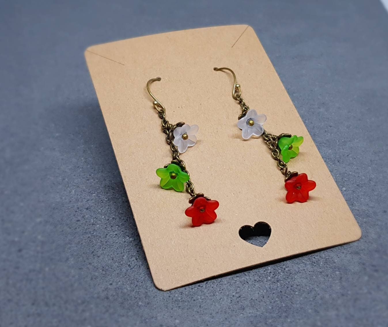 Flower Earrings, Hypoallergenic Ear Wires, Festive Earrings, Boho Jewelry, Simple Vintage Earrings