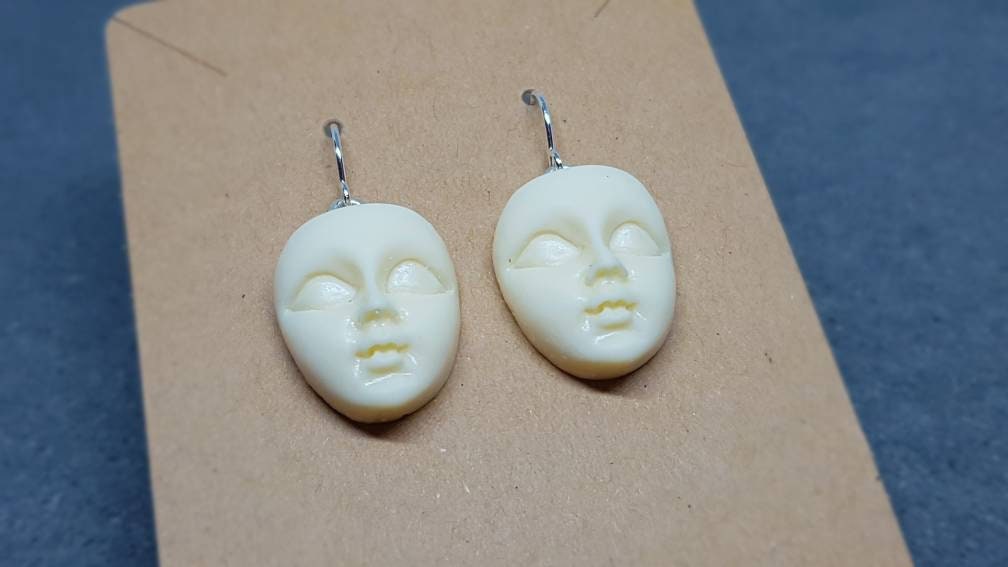 Face Earrings, Hypoallergenic Ear Wires, Minimalistic Earrings