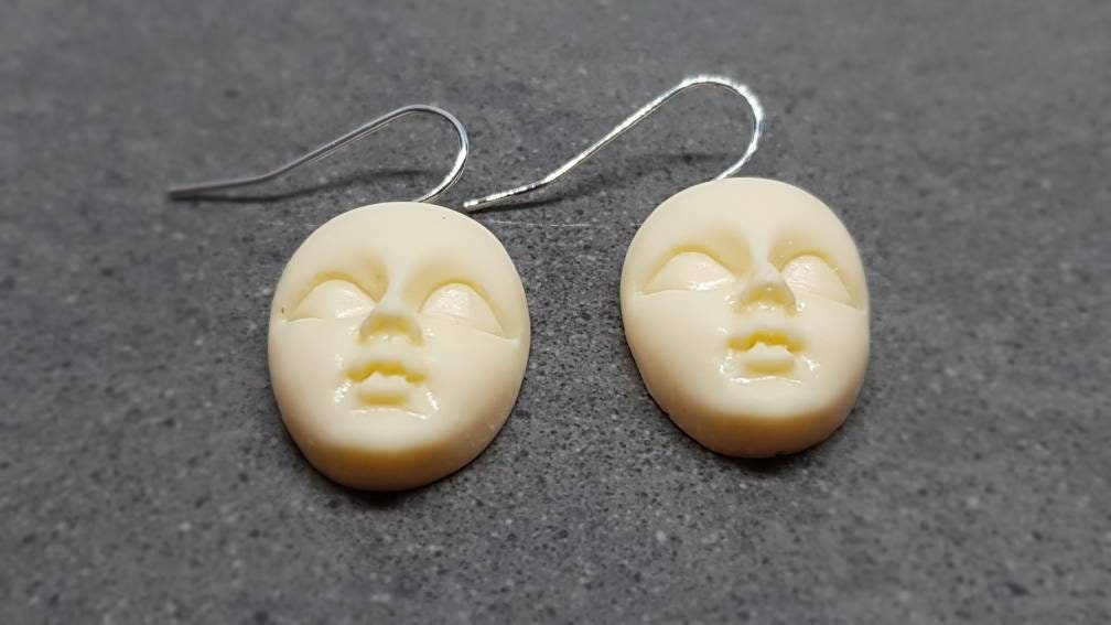 Face Earrings, Hypoallergenic Ear Wires, Minimalistic Earrings