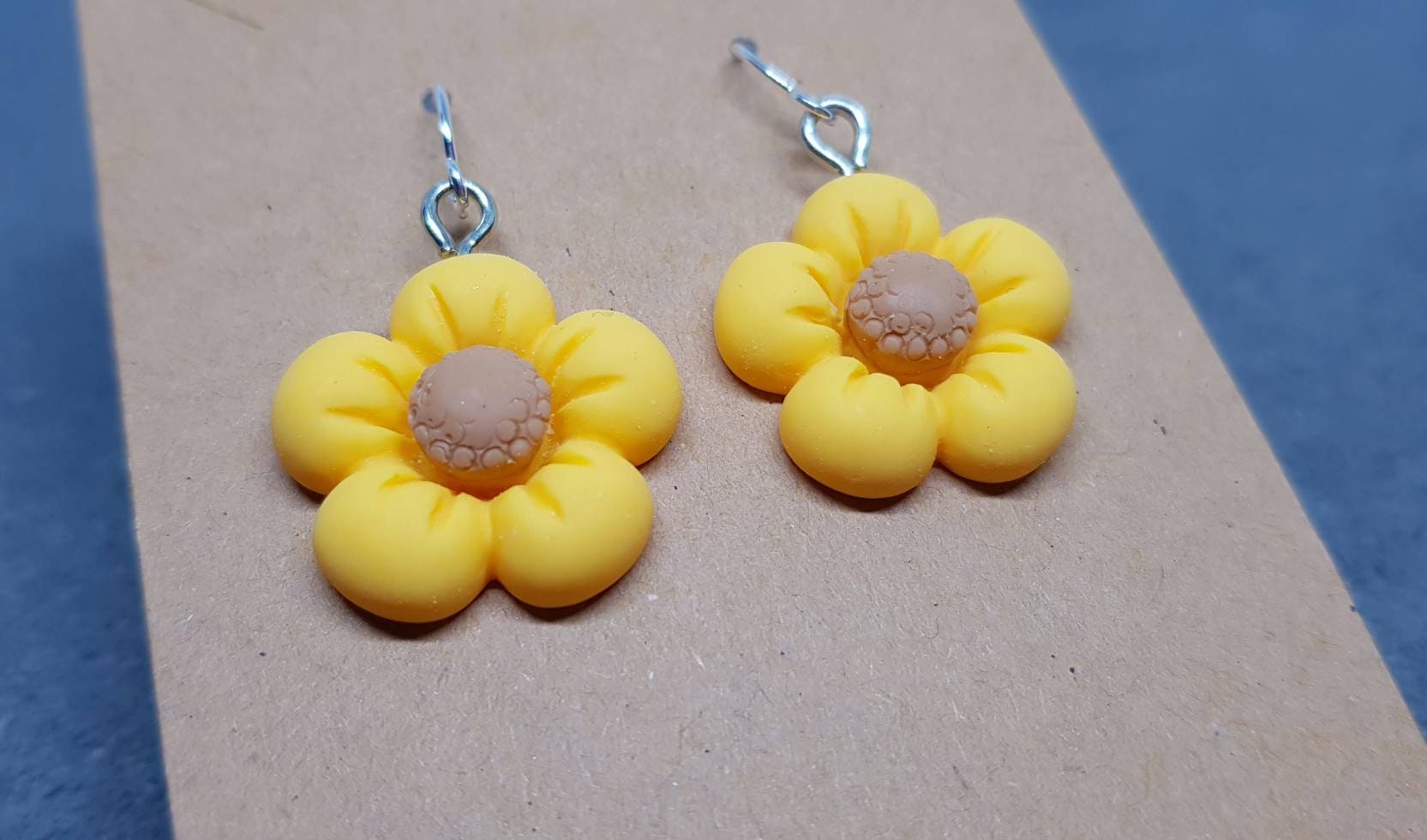 Yellow Daisy Earrings, Hypoallergenic Ear Wires