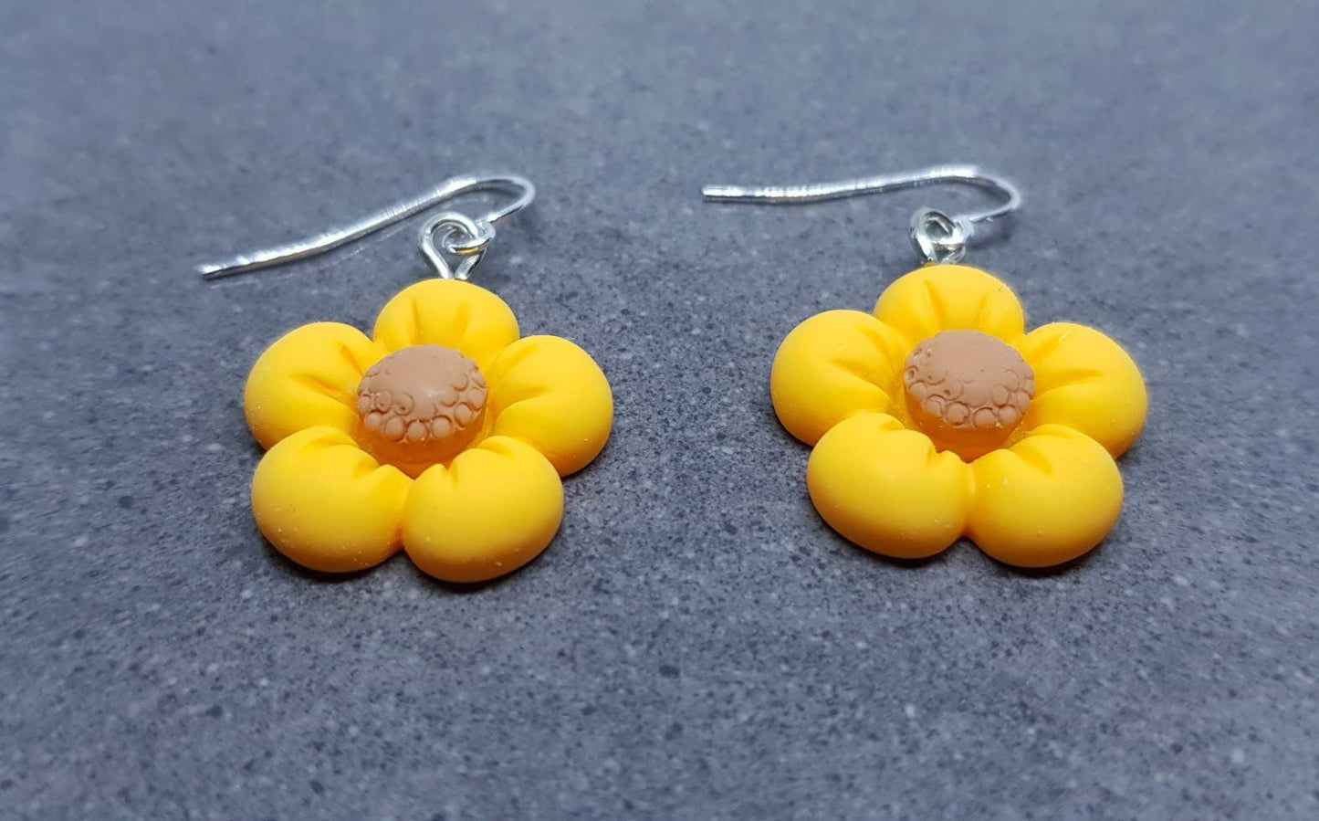 Yellow Daisy Earrings, Hypoallergenic Ear Wires