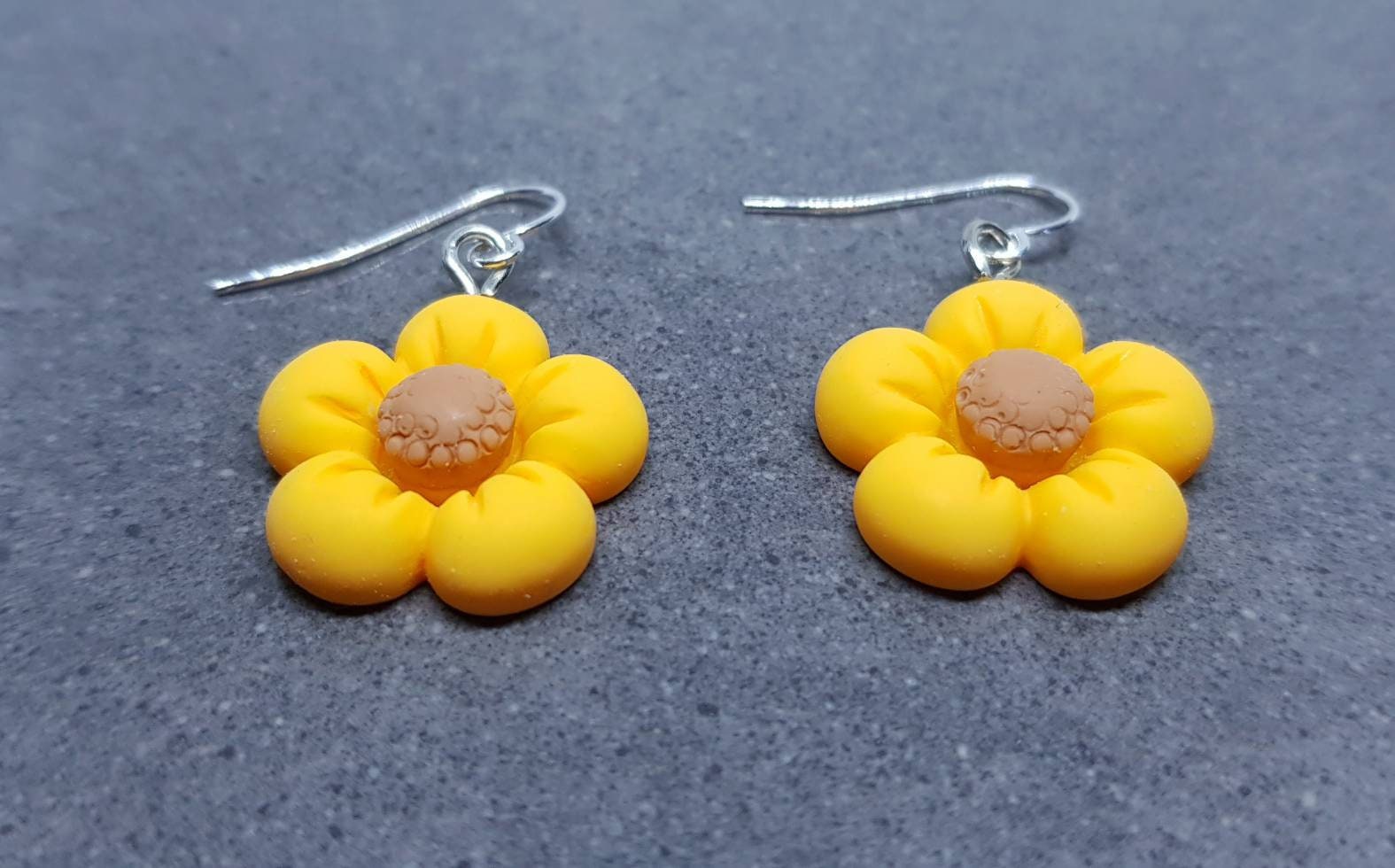 Yellow Daisy Earrings, Hypoallergenic Ear Wires