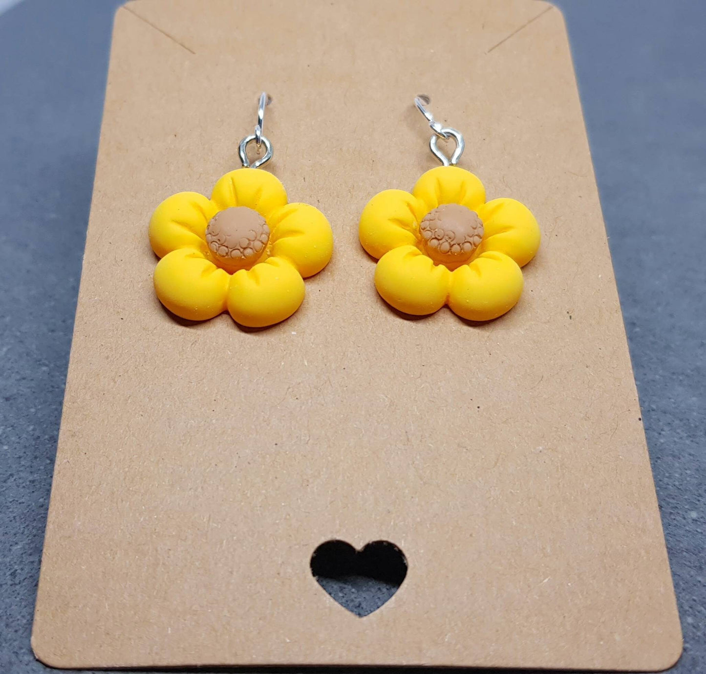 Yellow Daisy Earrings, Hypoallergenic Ear Wires
